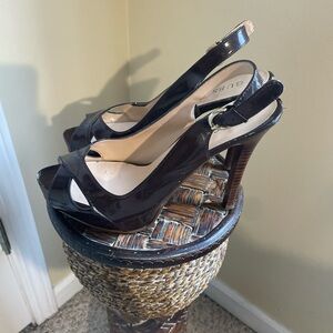 Brown Guess Open Toe Heels, have a bit of wear but in good condition